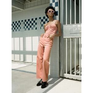 NWT MOTHER Denim Dodger High-Rise Straight-Leg Jeans Sz 33 Mango Waist 35'' 7A45